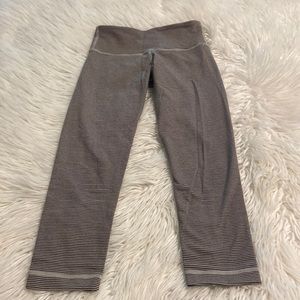 Lululemon Leggings size 2 used but good condition tan with black stripes